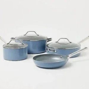 Nonstick Ceramic Coated Aluminum Cookware Set Blue - Figmint